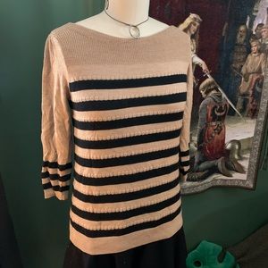 Loft 3/4 Sleeve Striped Lightweight Sweater No Signs of Wear Bateau Neck